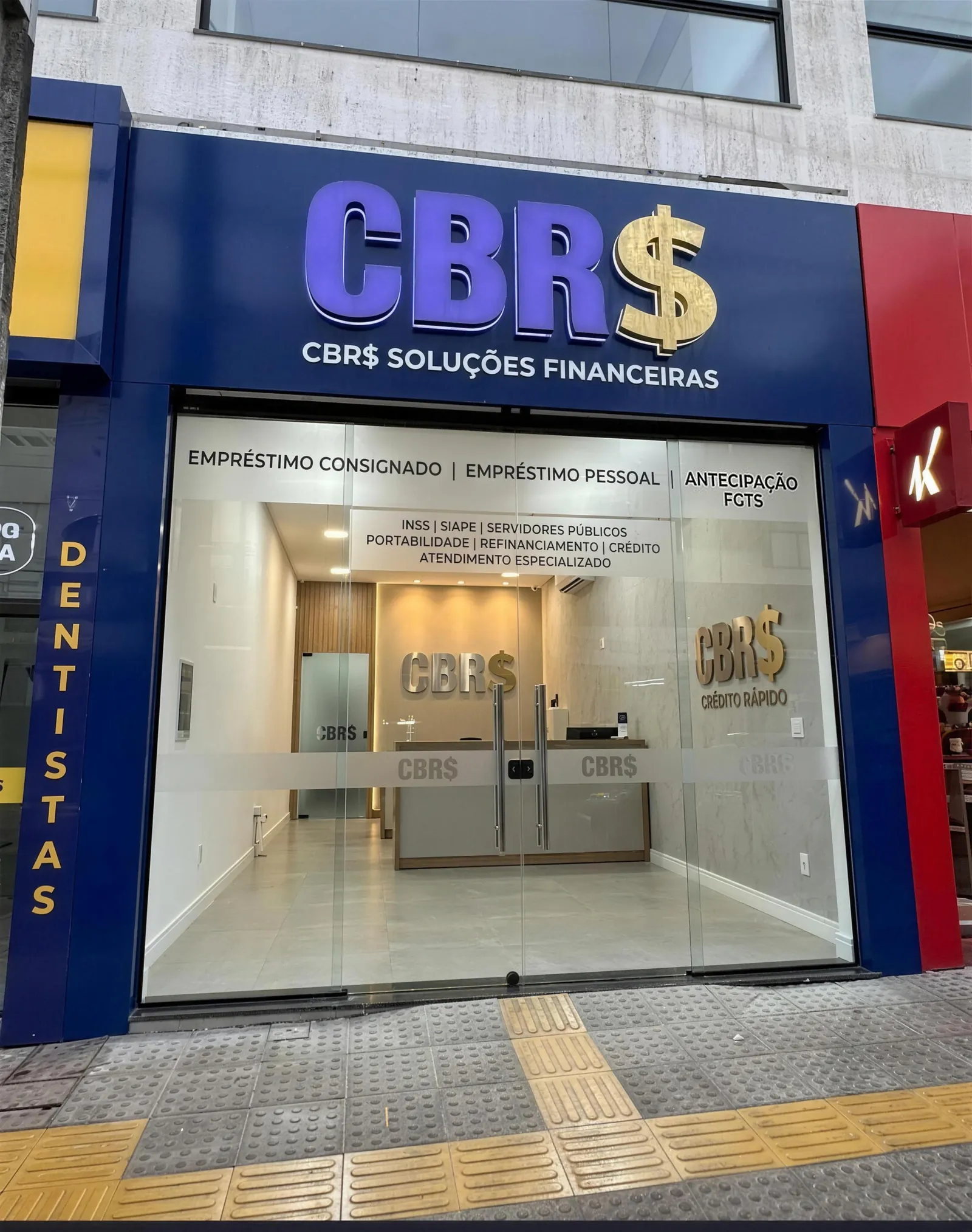 Fachada da loja CBR$ Soluções Financeiras